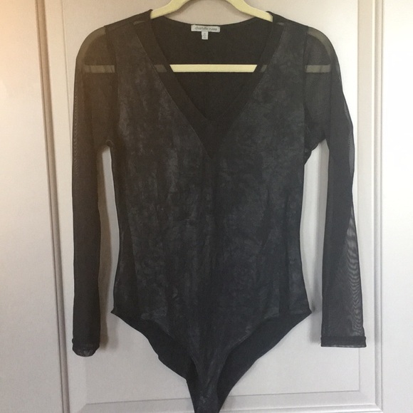Black bodysuit with mesh detailing - Picture 2 of 5
